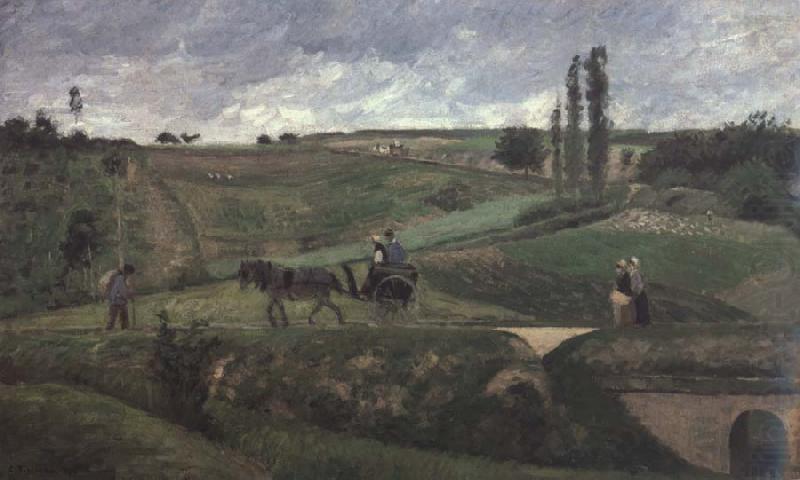 The road to Ennery,near Pontoise La route d-Ennery pres de Pontoise, Camille Pissarro